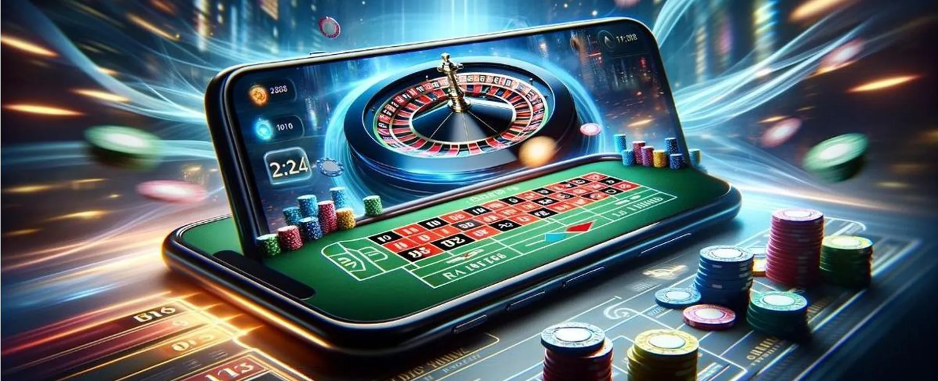 Dynamic jilihot 8 gaming background with vibrant lights and casino elements